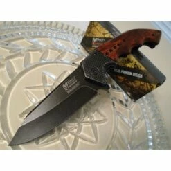 Couteau Tactical Mtech Xtreme Spring Assisted Acier 440C Manche Bois MTXA829BW