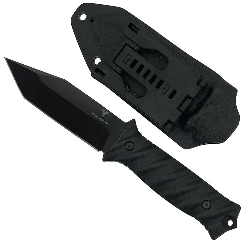 Couteau Tactical Takumitak Fulcrum Military Black Tanto Lame Acier D2 Manche G10 Etui Kydex TKF201BK 2 Couteau Tactical Takumitak Fulcrum Military Black Tanto Lame Acier D2 Manche G10 Etui Kydex TKF201BK – Image 2