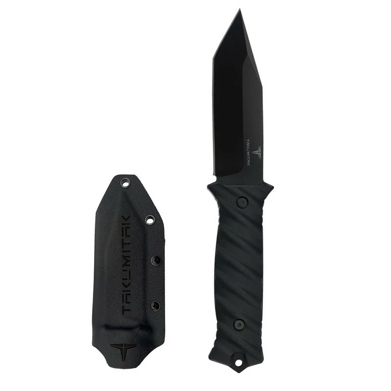 Couteau Tactical Takumitak Fulcrum Military Black Tanto Lame Acier D2 Manche G10 Etui Kydex TKF201BK 1 Couteau Tactical Takumitak Fulcrum Military Black Tanto Lame Acier D2 Manche G10 Etui Kydex TKF201BK
