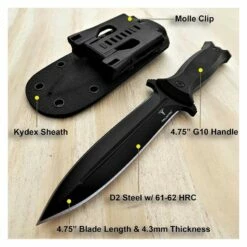 Couteau Takumitak HAVOC Dagger Black Military Lame Acier D2 Manche G10 Etui Kydex TKF202BK -France Des Couteaux Soldes 2024 couteau takumitak havoc dagger black military lame acier d2 manche g10 etui kydex tkf202bk livraison gratuite 8