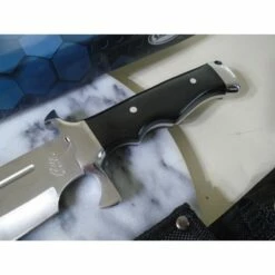 Couteau Toothpick Bowie Lame Acier Inox Manche Bois Etui Nylon CN211554