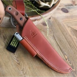 Couteau TOPS Baja 4.5 Reserve Edition Acier Carbone 1095 Manche Micarta Etui Cuir Made USA TPBAJA45R