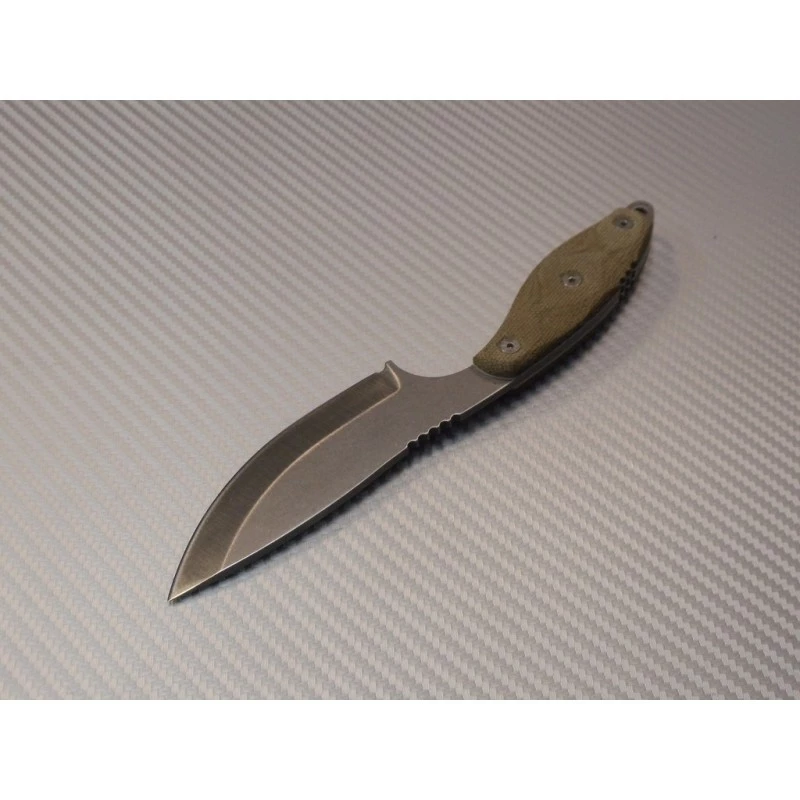 Couteau Tops Knives Scandi Woodsman Acier 1095 Manche Green Micarta Etui Cuir Made In USA TPSWOOD35 3 Couteau Tops Knives Scandi Woodsman Acier 1095 Manche Green Micarta Etui Cuir Made In USA TPSWOOD35 – Image 3