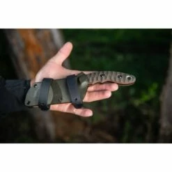 Couteau Tops Knives Sheep Creek Tan & Green Manche Micarta Lame Acier 154Cm Etui Kydex Made USA TPSPCK01