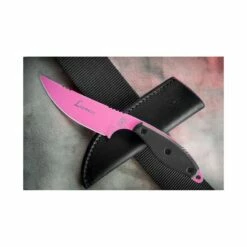 Couteau Tops Lioness Pink Acier 1095 Manche G-10 Etui Cuir Made In USA TPLION01