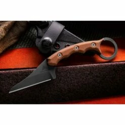 Couteau Tops Poker Kiridashi Karambit Acier Carbone 1095 Manche Micarta Etui Kydex USA TPKR01