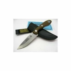 Couteau TOPS Scandi Trekker 3.5 Carbone 1095 Manche Micarta Etui Cuir Made USA TPSTREK35