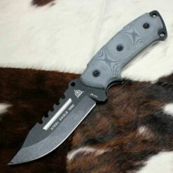 Couteau Tops Steel Eagle Hunter Point Saw Lame Acier Carbone 1095 Manche Micarta Etui Kydex USA TPSE105C