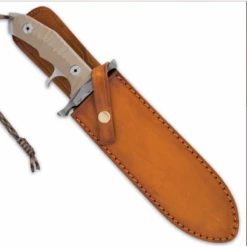 Couteau United Cutlery Rambo Last Blood Bowie Lame Acier 7Cr17 Manche Micarta Etui Cuir UC3461