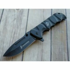 Couteau USMC Marines Tactical Lame Acier 3Cr13 Manche Aluminium Linerlock Clip USMA1059BK