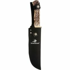 Couteau Winchester Bowie Manche Façon Stag Lame Acier Inox Etui Nylon WN6220060W