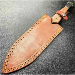 Dague Fabrication Artisanale Forgée Dans Un Clou De Rail Acier Carbone Etui Cuir PA7900