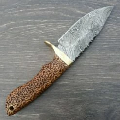 DM1208 Couteau Damas Celtic Knot Hunter Damas 256 Couches Manche Bois Etui Cuir -France Des Couteaux Soldes 2024 dm1208 couteau damas celtic knot hunter damas 256 couches manche bois etui cuir livraison gratuite 2