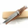 ER047 Bowie Couteau De Chasse Elk Ridge Lame Acier 440 Manche Cuir Etui Cuir