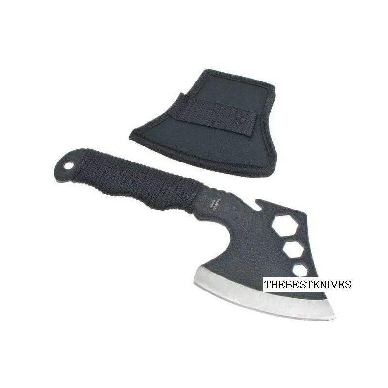 Hache Tactical Axe Tomahawk Combat Extraction Acier 440 Manche Paracorde ER272 2 Hache Tactical Axe Tomahawk Combat Extraction Acier 440 Manche Paracorde ER272 – Image 2