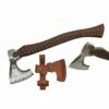 Hache Tomahawk Grooved Lame Acier Inox Manche Bois Etui Cuir PA882463