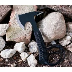 Hache Tomahawk Throwing Axe Lancer Tactical Rando Acier 440 Manche Corde MT629