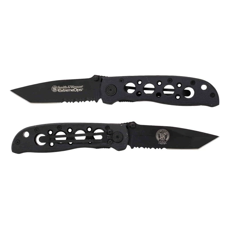Lot De 2 Couteau Smith&Wesson ExtremeOps Tanto Lame Acier 7Cr17MoV Manche Alu SWCK5TBSCP 3 Lot De 2 Couteau Smith&Wesson ExtremeOps Tanto Lame Acier 7Cr17MoV Manche Alu SWCK5TBSCP – Image 3