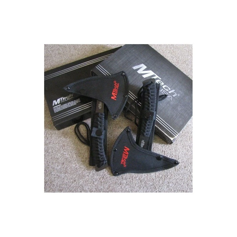 Lot De 2 Hache Tomahawk Throwing Axe Lancer Tactical Rando Acier 440 Manche Corde MT629 2 Lot De 2 Hache Tomahawk Throwing Axe Lancer Tactical Rando Acier 440 Manche Corde MT629 – Image 2