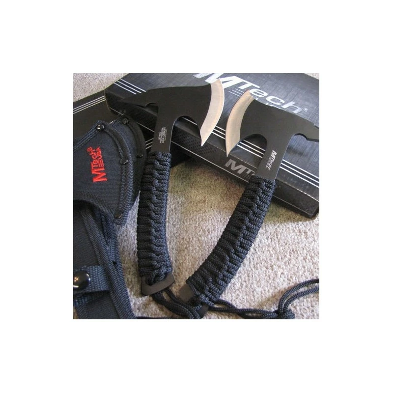 Lot De 2 Hache Tomahawk Throwing Axe Lancer Tactical Rando Acier 440 Manche Corde MT629 1 Lot De 2 Hache Tomahawk Throwing Axe Lancer Tactical Rando Acier 440 Manche Corde MT629