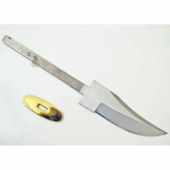 Lot De 2 Lames à Customiser Clip Point Lames Acier Inox Garde Laiton BL050