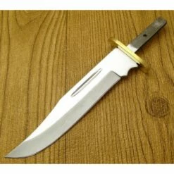 Lot De 2 Lames à Customiser Selon Vos Désirs Bowie Skinner Acier Carbone/Inox Garde Laiton BL0S34