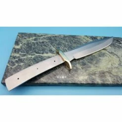 Lot De 2 Lames A Customiser Tactical Bowie Lame Acier Inox Garde En Laiton BL128