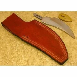 Lot De 2 Lames De Couteau à Customiser Skinner Acier Carbone Dos Guilloché Etui Cuir BLSOB1