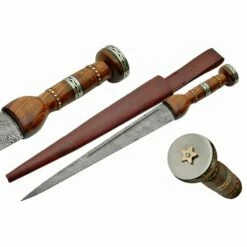 LOT DE 3 Couteau Damas Scottish Dirk Lame Acier Damas 256 Couches Manche Bois Etui Cuir DM1060 -France Des Couteaux Soldes 2024 lot de 3 couteau damas scottish dirk lame acier damas 256 couches manche bois etui cuir dm1060 livraison gratuite 4