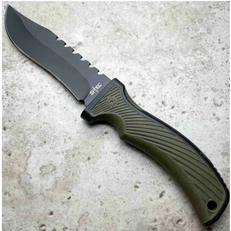 Lot De 3 Couteau De Survie S-TEC Lame Acier Inox Scie Manche Abs Etui ABS STT22191BK 3 Lot De 3 Couteau De Survie S-TEC Lame Acier Inox Scie Manche Abs Etui ABS STT22191BK – Image 3