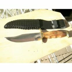 LOT DE 3 COUTEAU DE TRAVAIL BOWIE DE CHASSE MANCHE BOIS Pa2945