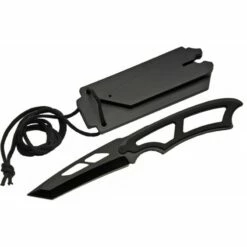 Lot De 3 Couteaux De Cou Tanto Lame Acier Inox Manche ABS Etui Nylon CN11430BK