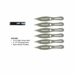 Lot De 6 Couteaux De Lancer Smith&Wesson Lame Acier 2Cr13 SWTK8CP