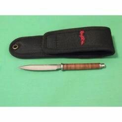 Lot De Couteaux 3 De Body Guard Lame Acier Inox Manche Cuir Etui Nylon RR1407