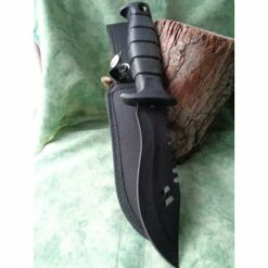 Lot De Couteaux 3 De Guide De Brousse Poignard Acier Carbone/Inox Manche Abs Etui Nylon CN211223