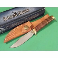 Lot De Couteaux De Chasse 3 Skinner Short Skinner Leather Wrapped Manche & Etui Cuir RR1636