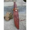 Poignard Couteau American Hunter Lame Acier Carbone Manche Bois Façon Médiéval Etui Cuir AH024