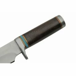 Poignard Couteau De Chasse Bowie Classic Hunter Lame Acier 3Cr13 Manche Bois Etui Cuir PA203418