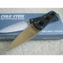 CS11SDT Couteau Cold Steel Secret Edge AUS-8A Manche Faux G-10 Etui Secure-Ex