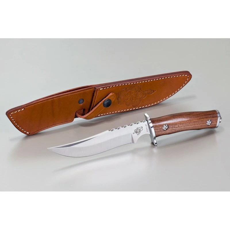 Poignard Maserin Siberian Knife Lame Acier 440 Guilloché Manche Bois Etui Cuir Made In Italy MAS987 1 Poignard Maserin Siberian Knife Lame Acier 440 Guilloché Manche Bois Etui Cuir Made In Italy MAS987