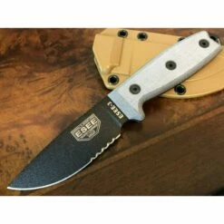 RC3S Couteau Esee Model 3 Lame Acier Carbone 1095 Serr Manche Micarta Made USA -France Des Couteaux Soldes 2024 rat cutlery esee rc 3 sharpened clip point serrated knife couteau de combat rc3s cp 2
