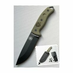 RC5PBK Couteau Esee Model 5 Survival Escape Evasion Carbone 1095 Plain Manche Micarta Etui Kydex Made USA