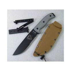 RC6S Couteau Eee Model 6 Lame Acier Carbone 1095 Serr Manche Micarta Etui Coyote Molted Made USA - LIVRAISON GRATUITE