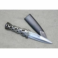 Reproduction Dague Highlander Dirk Scottish Dirk Lame Acier Inox Faux Rubis CN210964