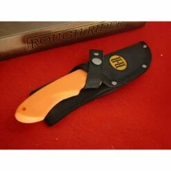 RR1446 Lot De Couteaux 3 Skinner Rough Rider Guthook Lame Acier Inox Manche Orange Abs Etui Nylon