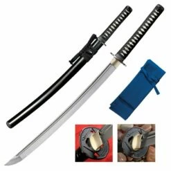Sabre De Samourai Cold Steel Warrior Series Chisa Katana Carbone 1055 Manche Peau De Raie Etui Bois CS88BCK