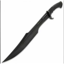 Sabre Honshu Spartan Sword Black United Cutlery Lame Acier 7Cr13 Manche TPR Etui Cuir UC3345B