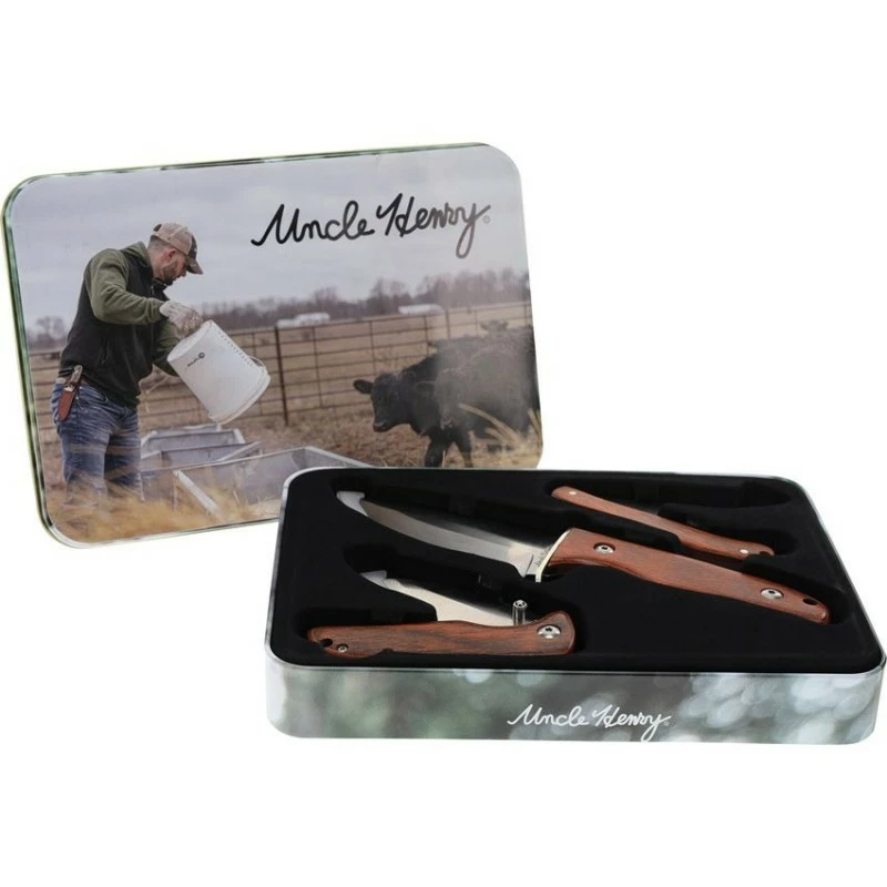 Set De 3 Couteaux Schrade Uncle Henry Lame Acier 3Cr13 Manche Bois Etui Nylon Boite Collector SCHP1183286 1 Set De 3 Couteaux Schrade Uncle Henry Lame Acier 3Cr13 Manche Bois Etui Nylon Boite Collector SCHP1183286