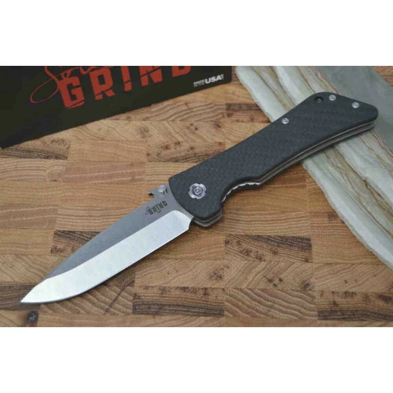 SG20007 Southern Grind Bad Monkey Emerson 14C28N Satin Blade CFiber Handle USA 4 SG20007 Southern Grind Bad Monkey Emerson 14C28N Satin Blade CFiber Handle USA – Image 4