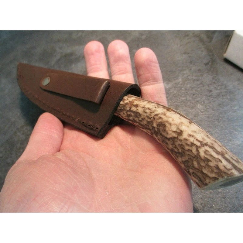 Skinner Couteau De Chasse Hunter Acier Carbone Manche Bois De Cerf Etui Cuir SS7018 7 Skinner Couteau De Chasse Hunter Acier Carbone Manche Bois De Cerf Etui Cuir SS7018 – Image 7